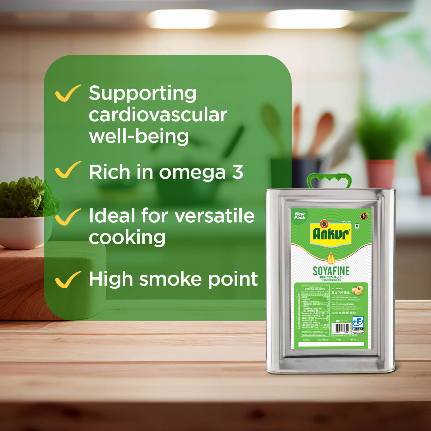 Refined Soyabean Oil 15KG Tin