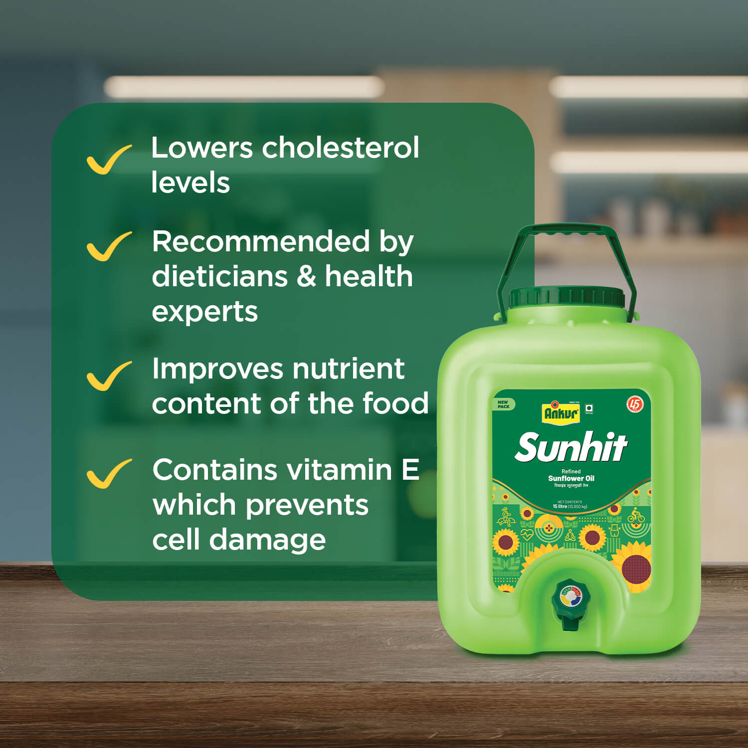 Refined Sunflower Oil 13 KG Tap Jar