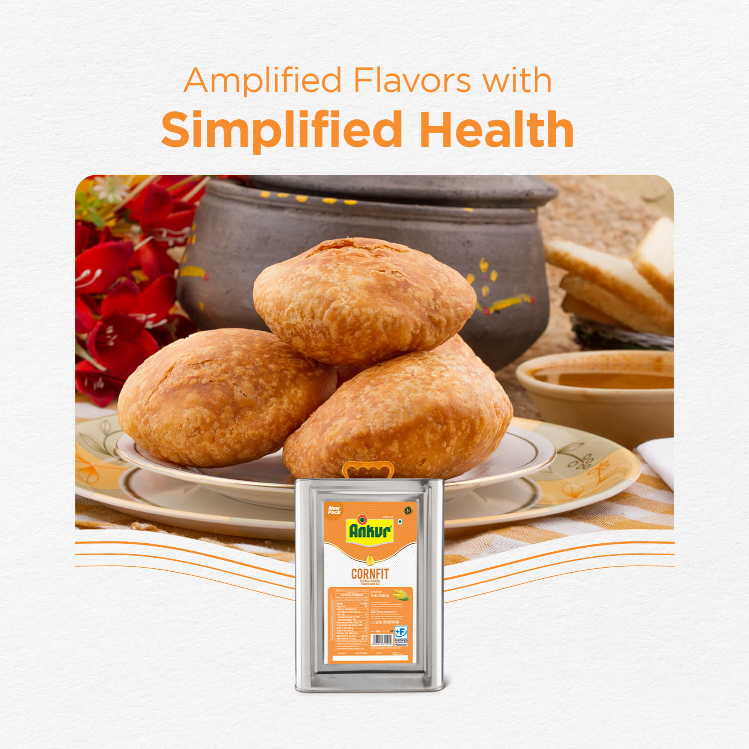 Refined Corn Oil 13 KG Tin - Ankur Oil Industries