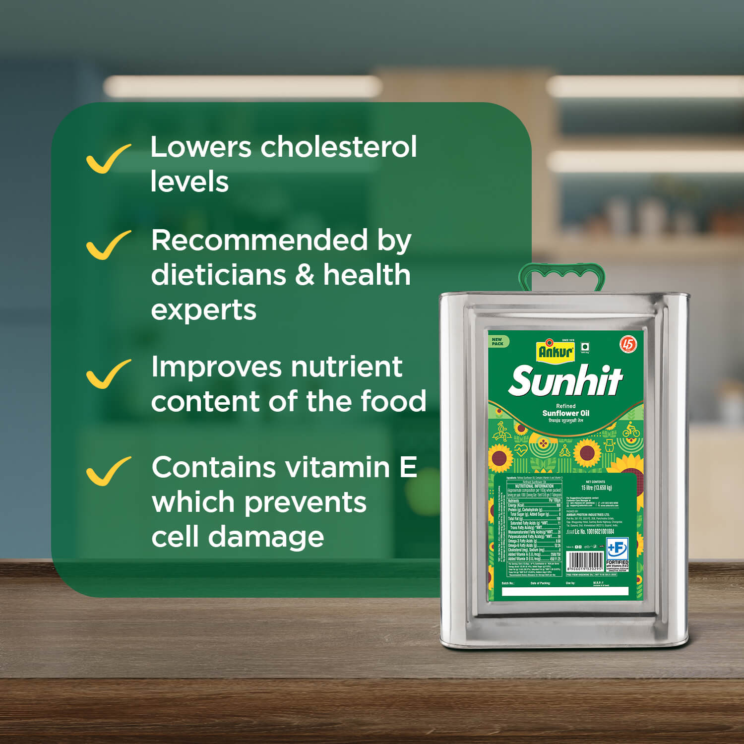 Refined Sunflower Oil 13KG Tin