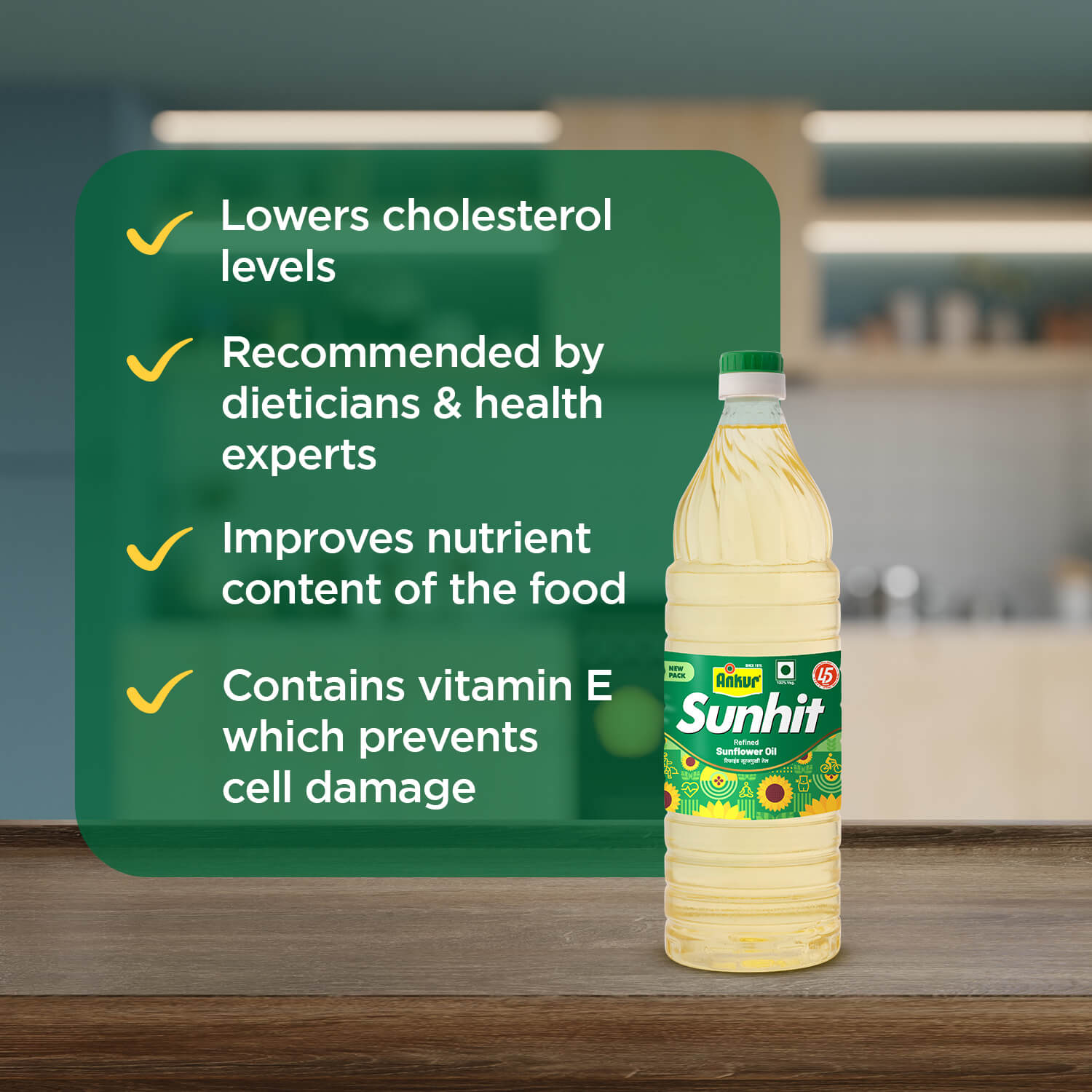 Refined Sunflower Oil 870 GM Bottle