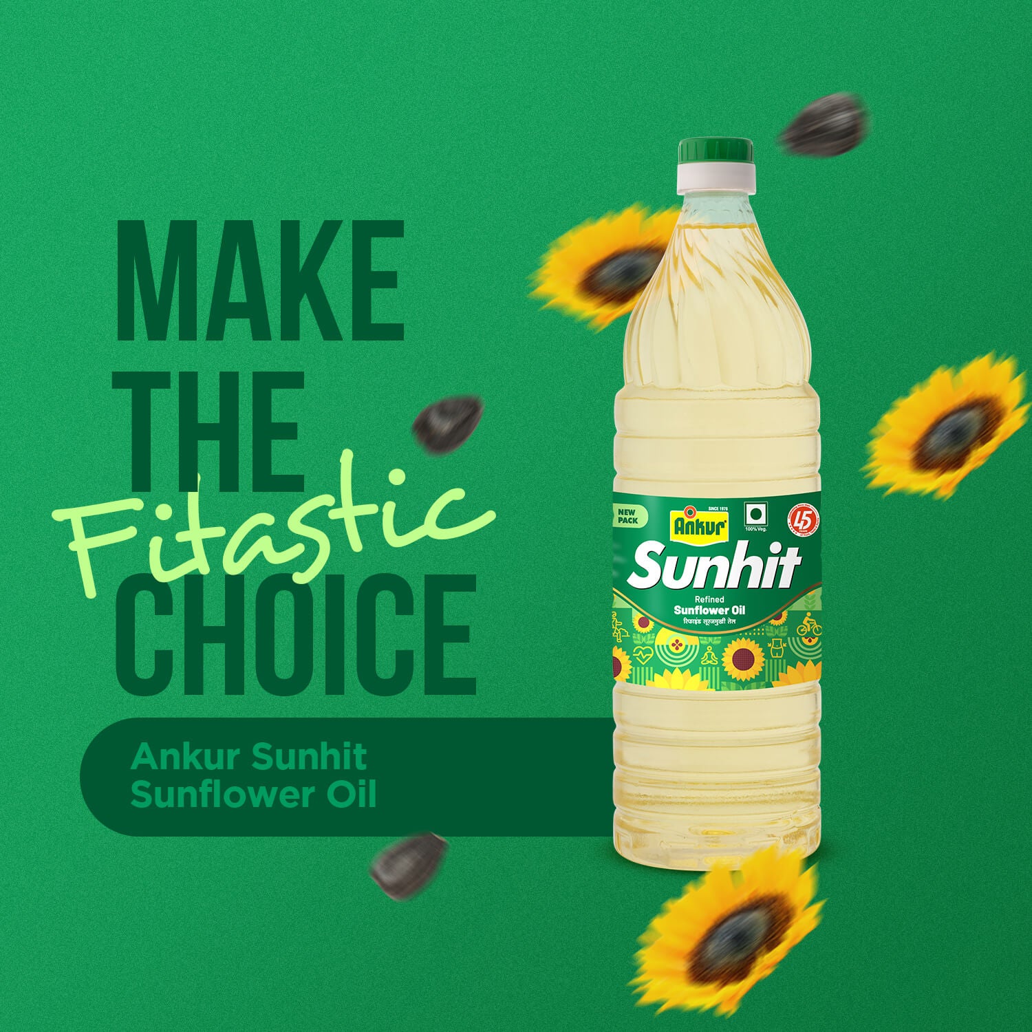 Refined Sunflower Oil 870 GM Bottle