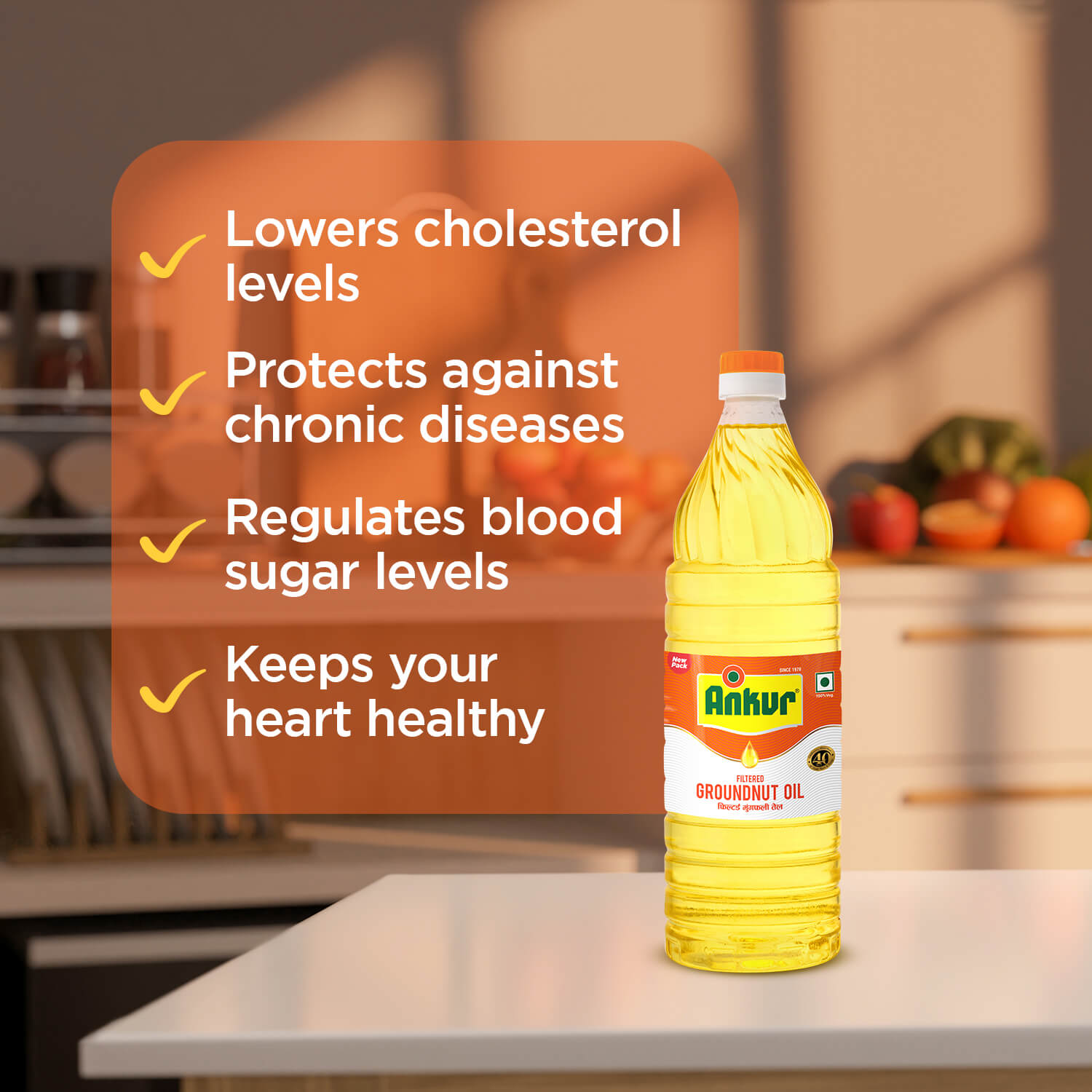 Filtered Groundnut Oil 870 GM Bottle