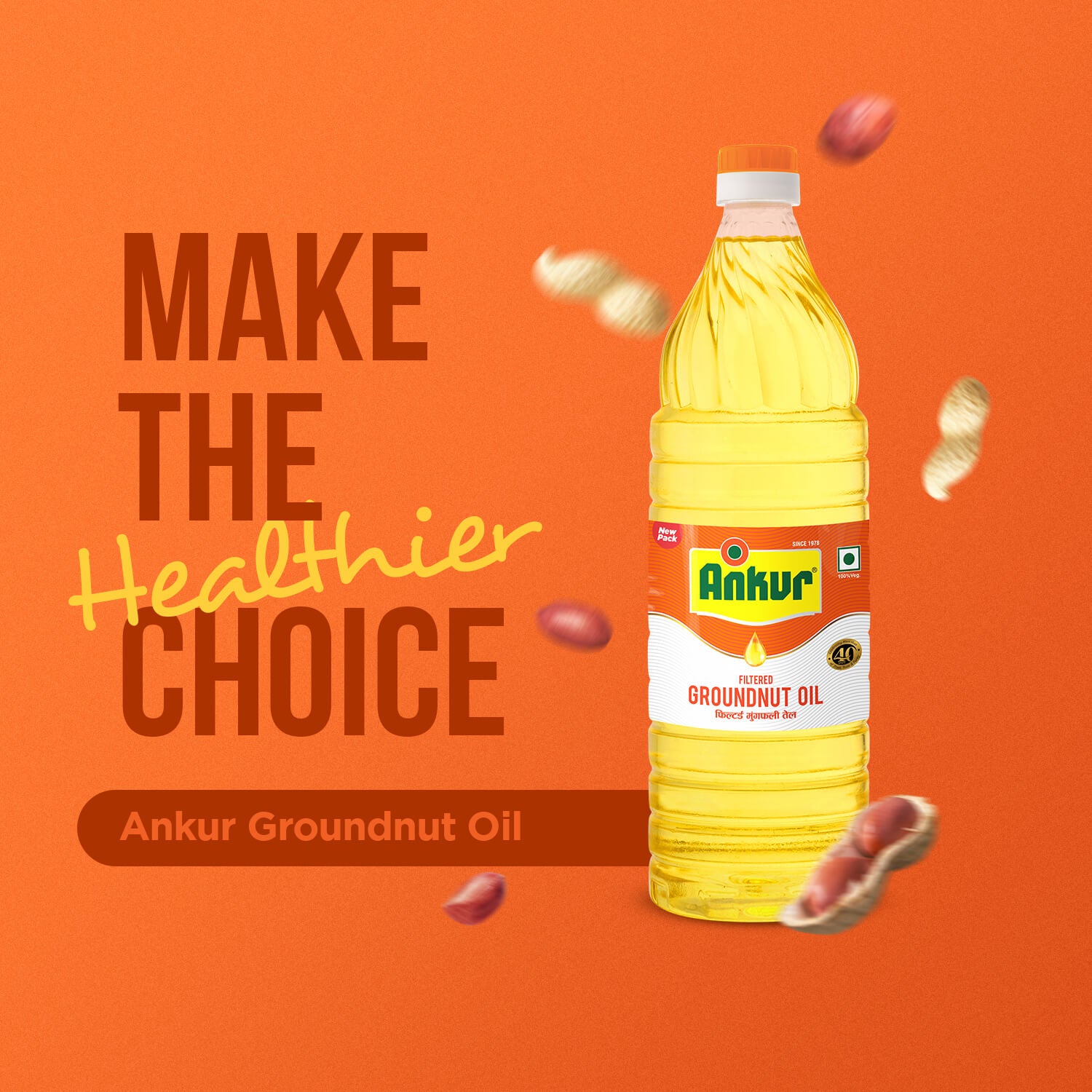 Filtered Groundnut Oil 870 GM Bottle