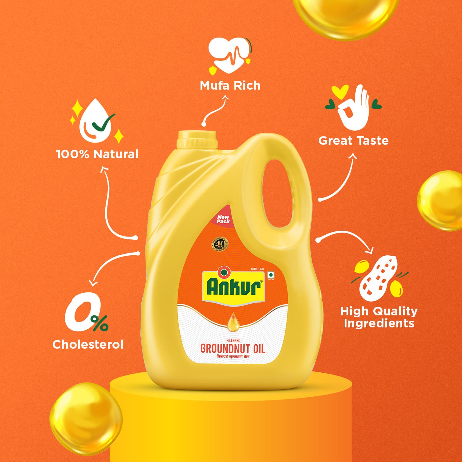 Filtered Groundnut Oil 4.350 KG Jar