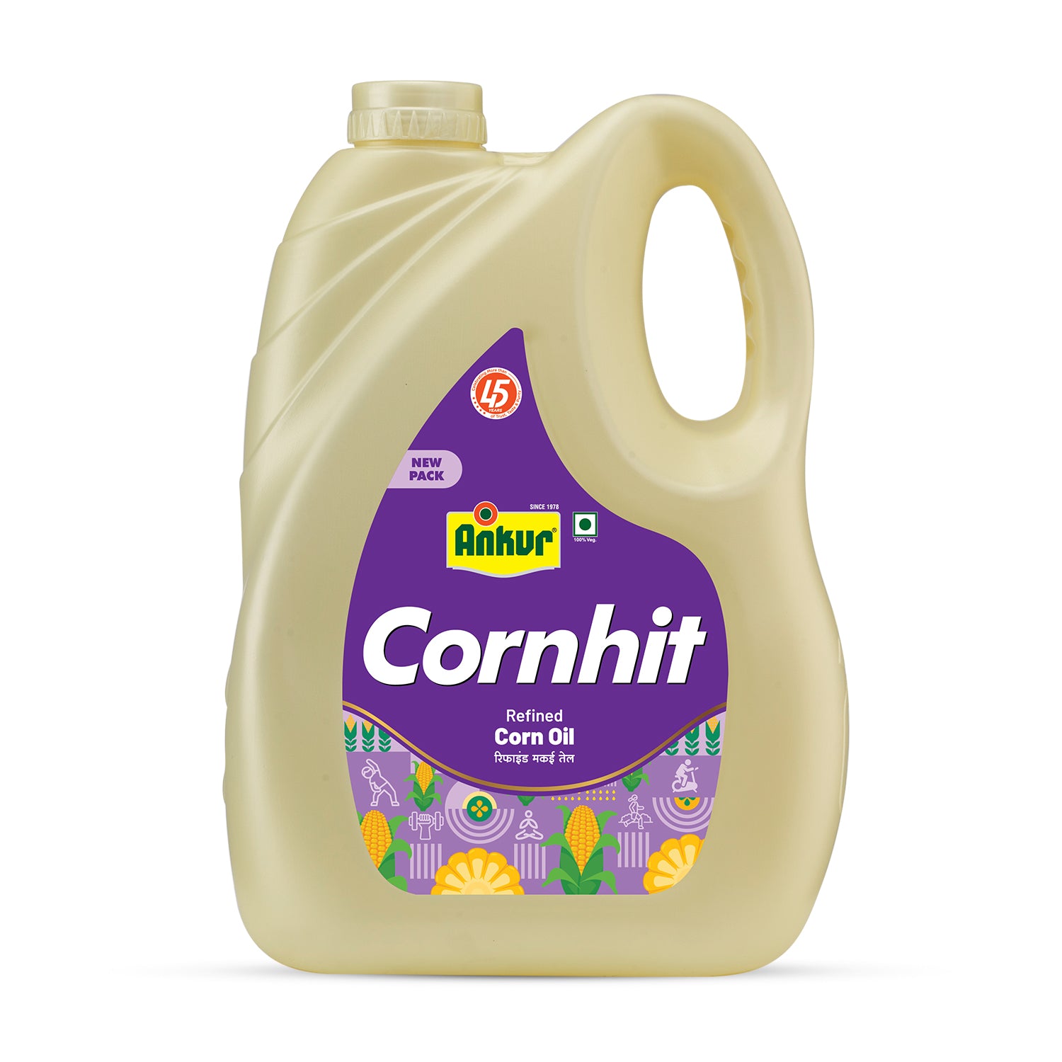 Refined Corn Oil 4.350 KG Jar - Ankur Oil Industries