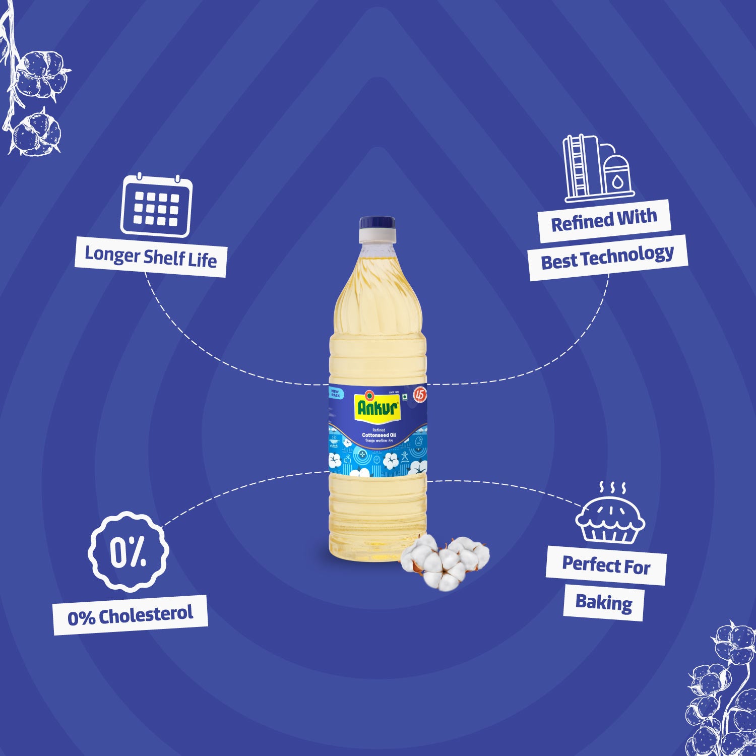 Refined Cottonseed Oil 870 GM Bottle
