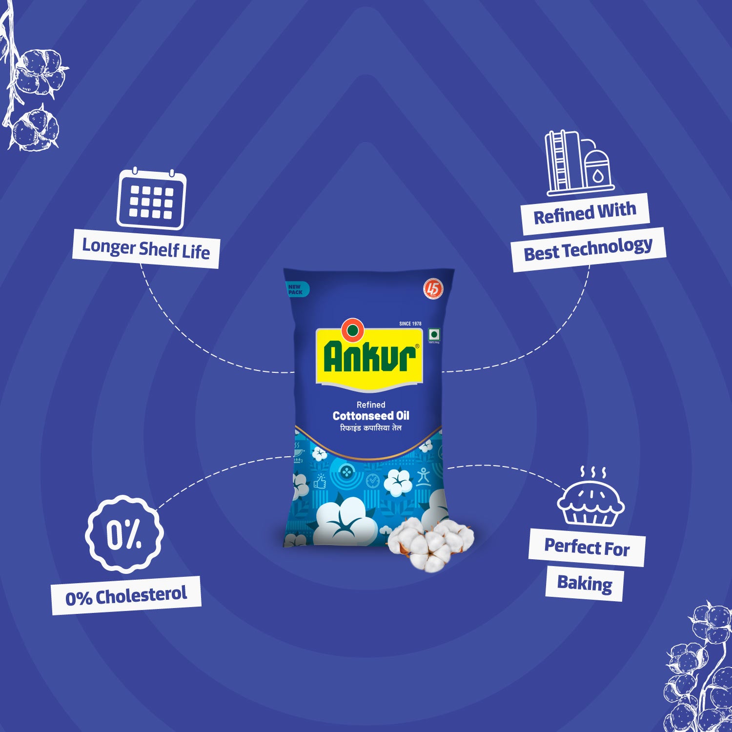 Refined Cottonseed Oil 870 GM Pouch