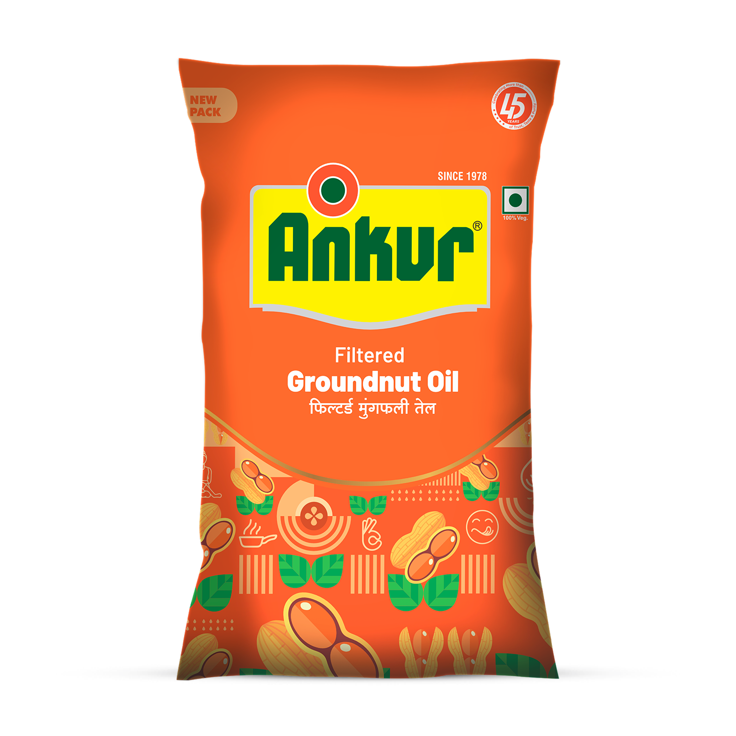 Filtered Groundnut Oil 870 GM Pouch