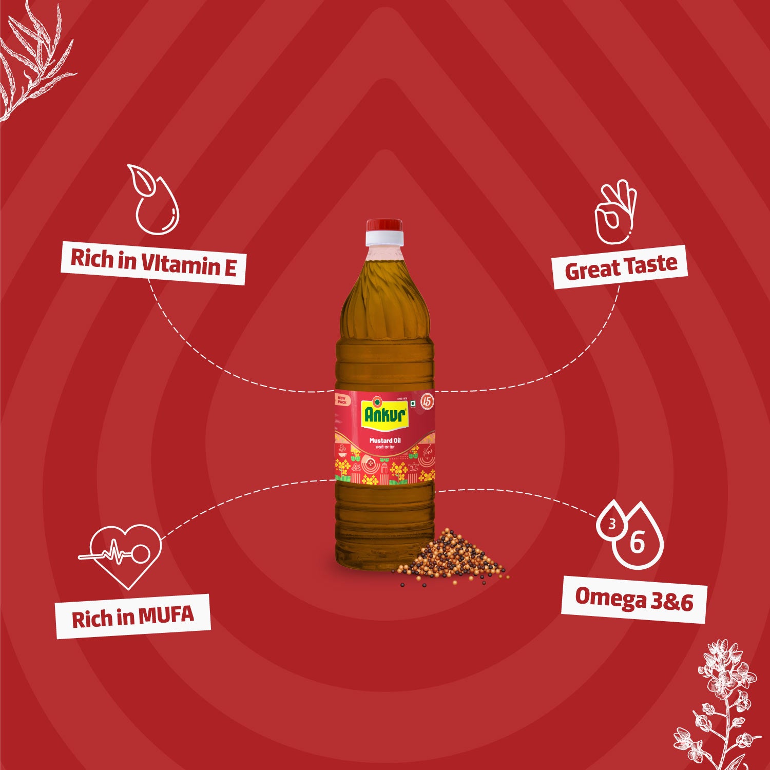 Mild Mustard Oil 870 GM Bottle
