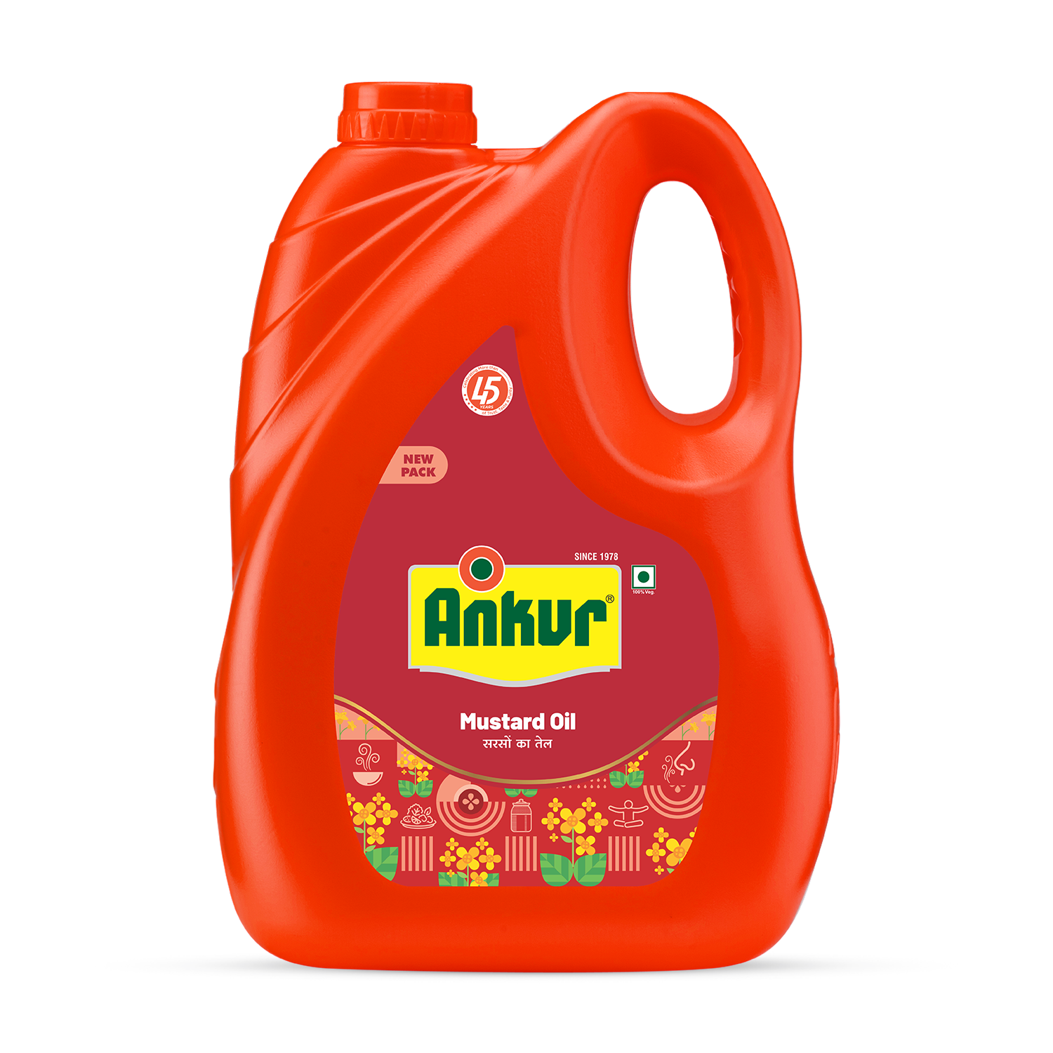 Mild Mustard Oil 4.350 KG Jar - Ankur Oil Industries