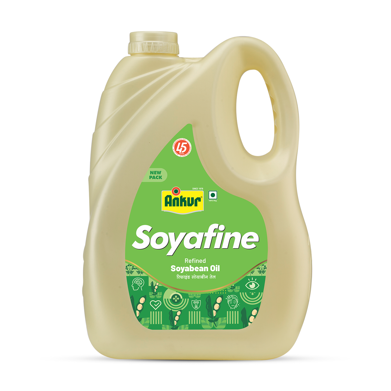 Refined Soyabean Oil 4.350 KG Jar - Ankur Oil Industries