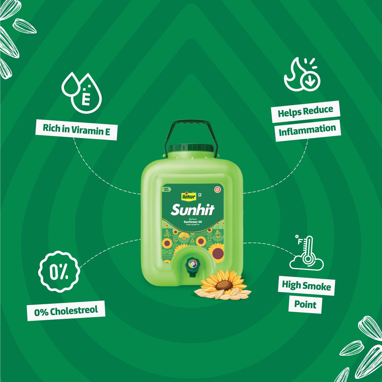 Refined Sunflower Oil 13 KG Tap Jar