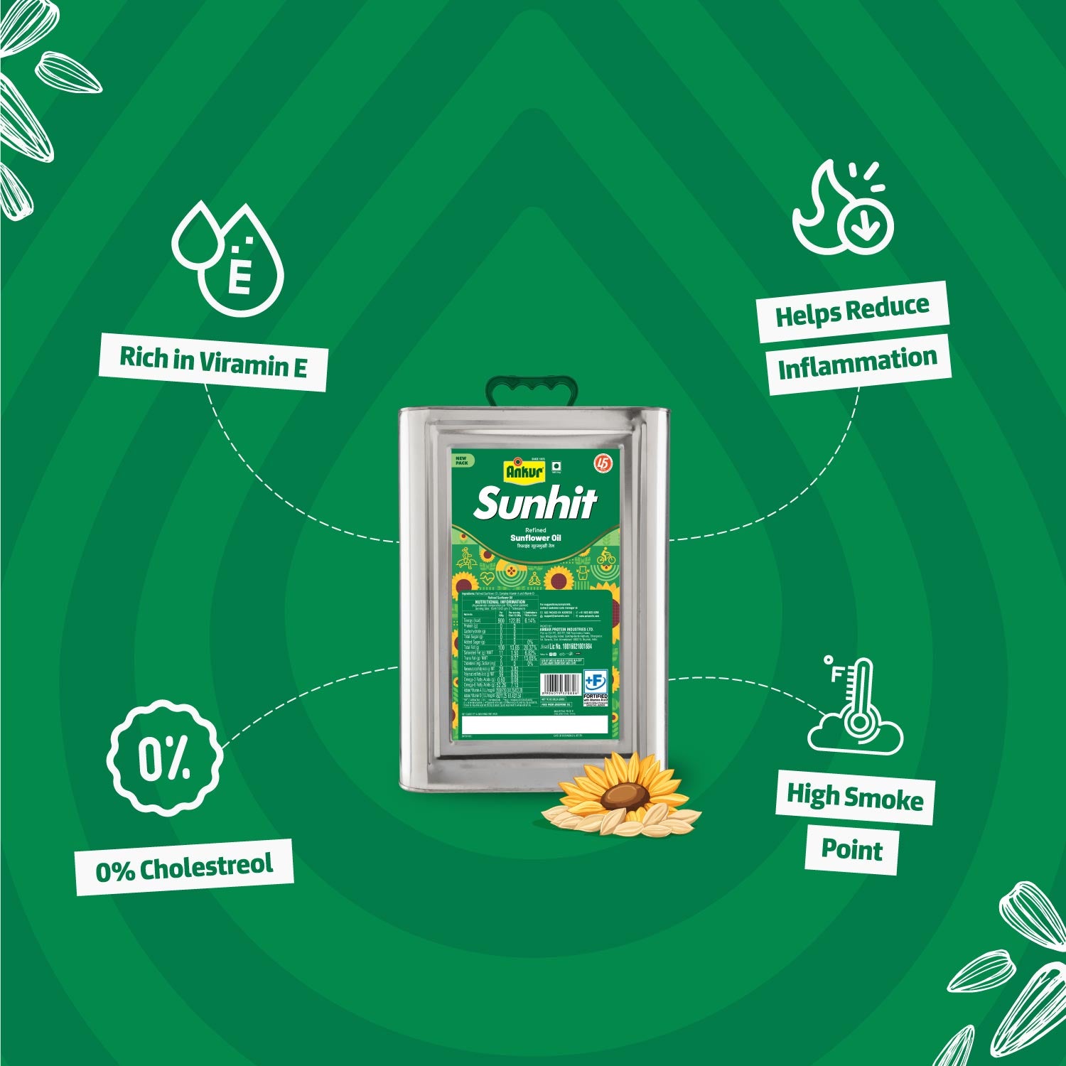 Refined Sunflower Oil 13KG Tin