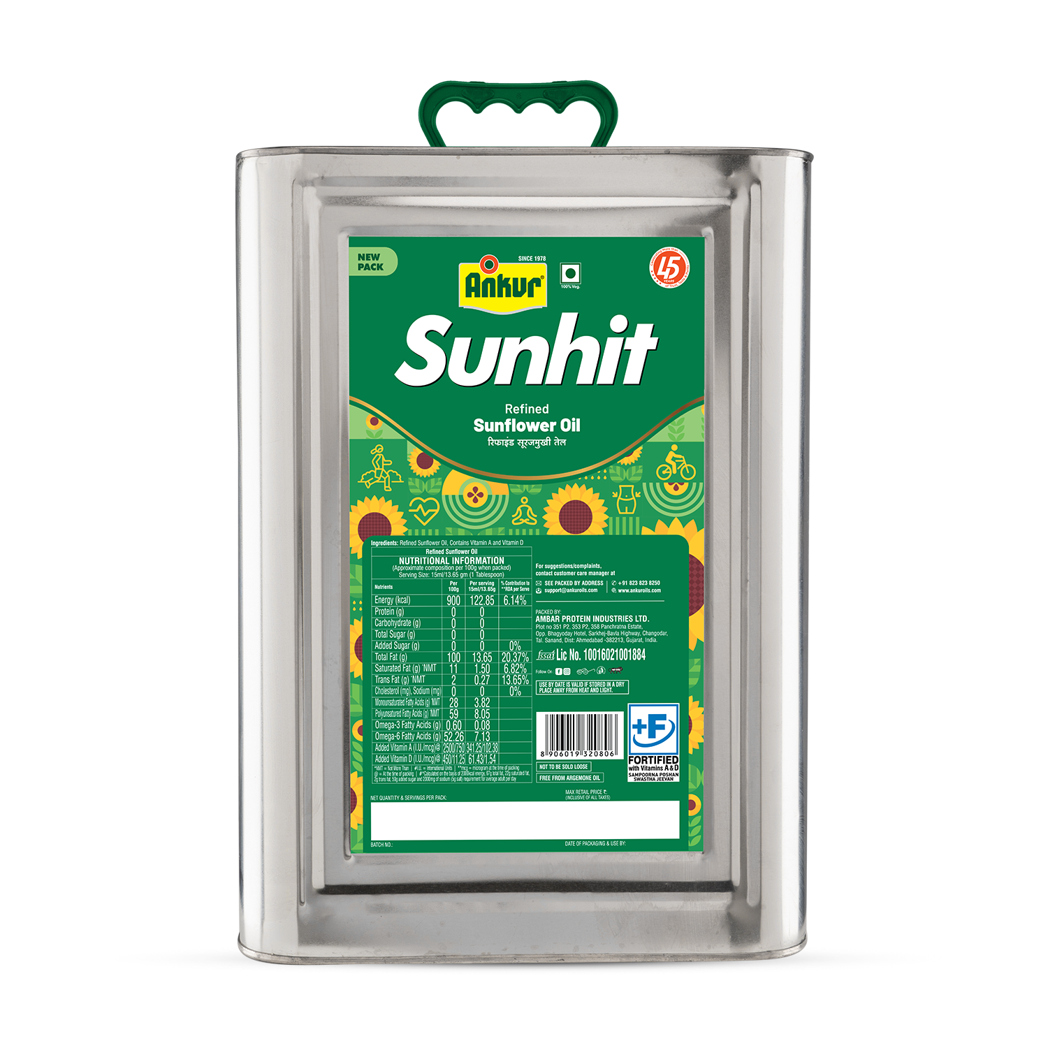 Refined Sunflower Oil 13KG Tin